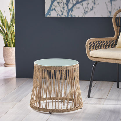 Boho Southport - Side Table With Glass Top Noble House