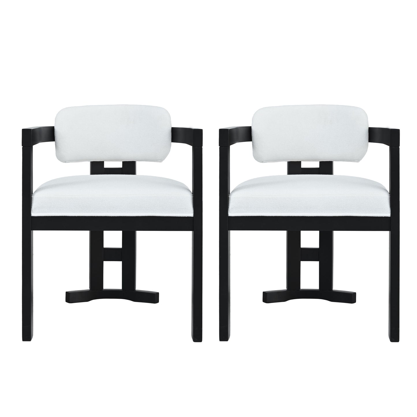 Stylish Indoor Upholstered Wood Dining Chair (Set of 2) Noble House
