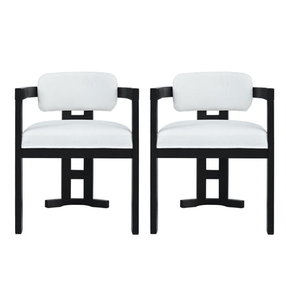 Stylish Indoor Upholstered Wood Dining Chair (Set of 2) Noble House