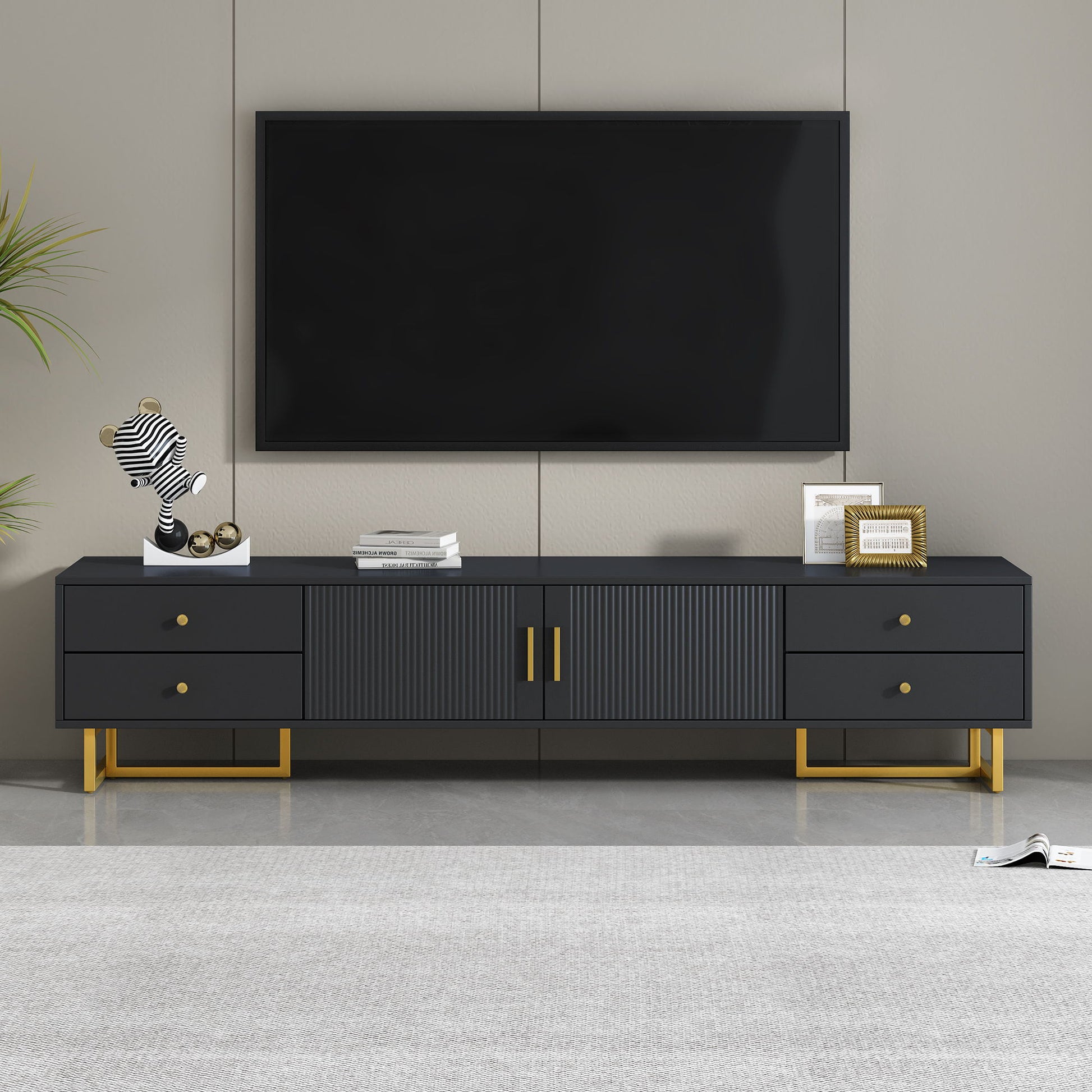 Modern TV Stand With Storage For Living Room Hearth and Haven