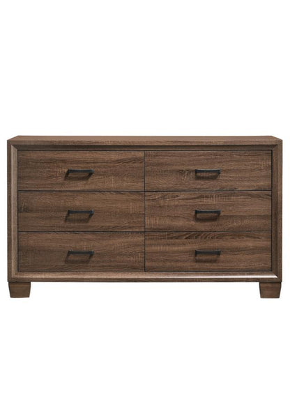 Brandon - 6-Drawer Dresser - Warm Brown