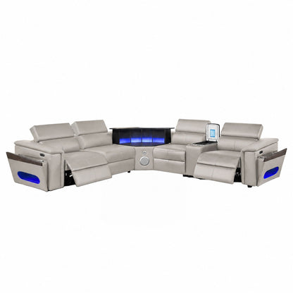 Nova - Sectional With Bluetooth Speaker, LED And Lifting Wine Cabinet Matrix Furniture Group