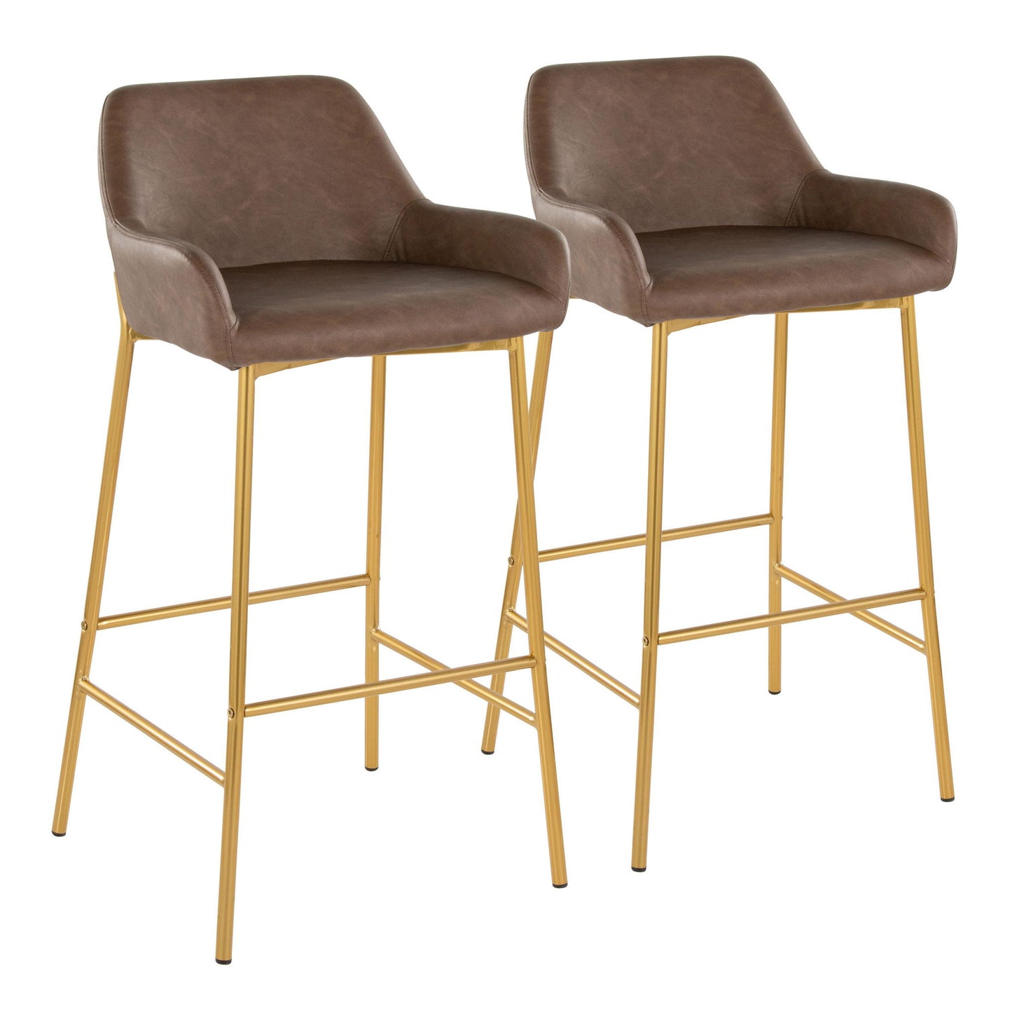 Daniella - Contemporary / Glam Fixed Height Bar Stool (Set of 2) Lumi Source