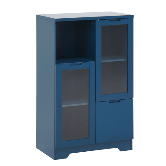 Modern Cabinet With Glass Doors And Drawer Home Essentials