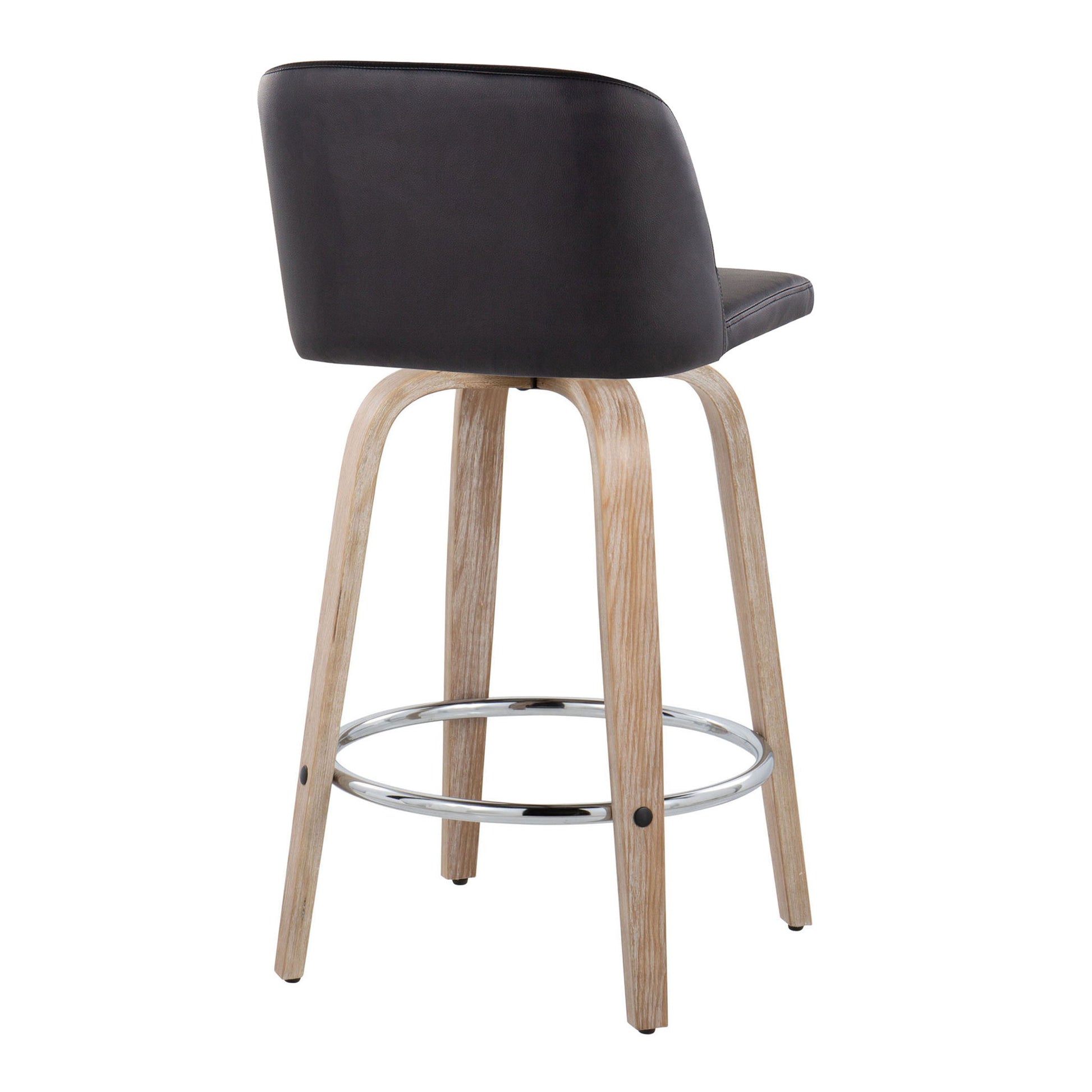 Toriano - Modern Design Fixed Height Counter Stool With Swivel With Round Footrest (Set of 2) Lumi Source