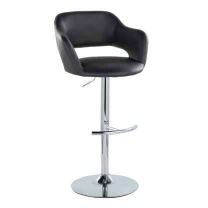 Margarite - Contemporary Ajustable Barstool With Swivel With Rounded T Footrest (Set of 2) Lumi Source