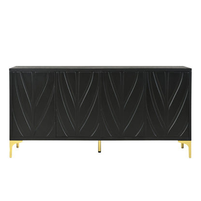 Modern Sideboard Buffet Cabinet With Handleless Press To Open Design With 4 Doors Home Essentials