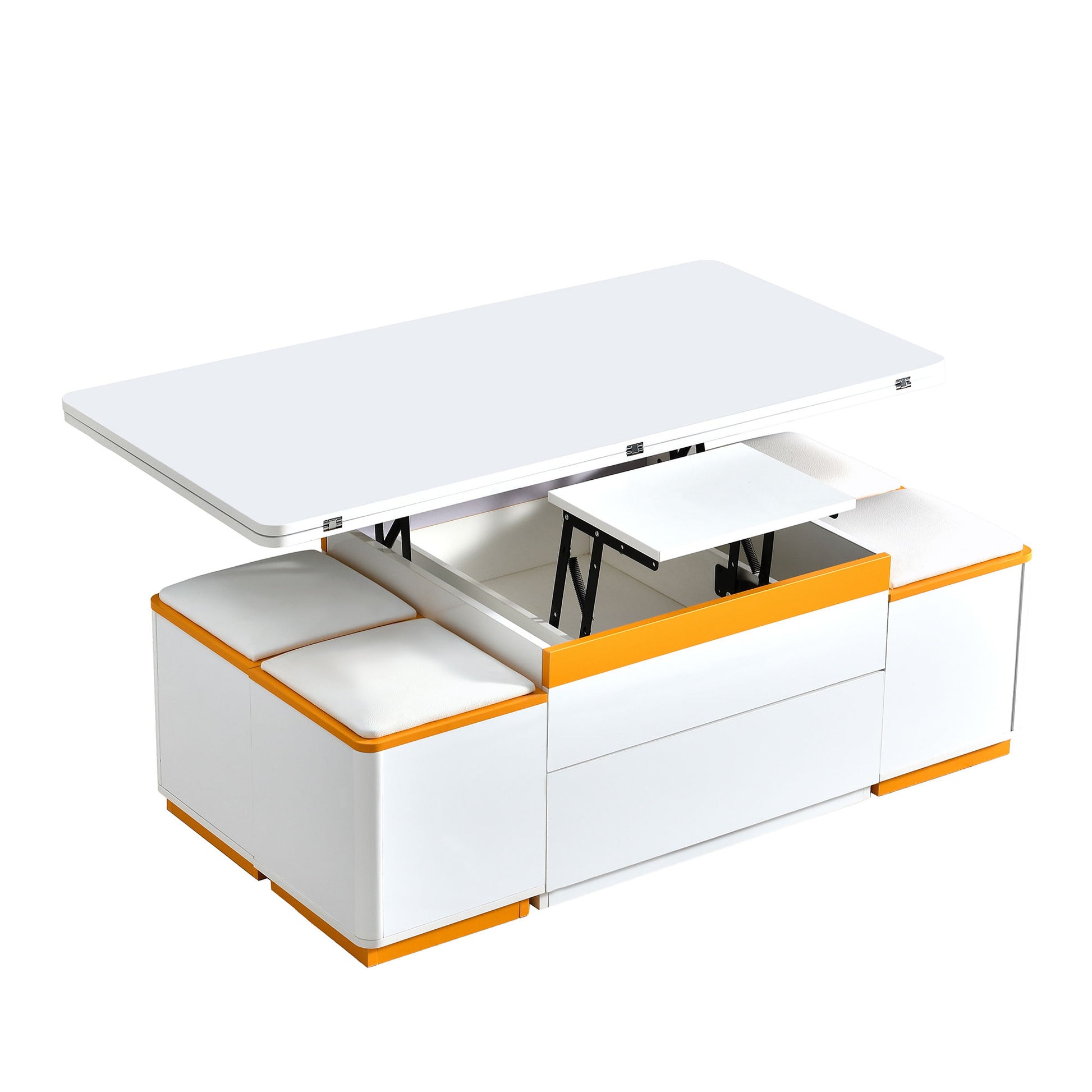 Lift Top Coffee Table With 4 Storage Stools Hearth and Haven