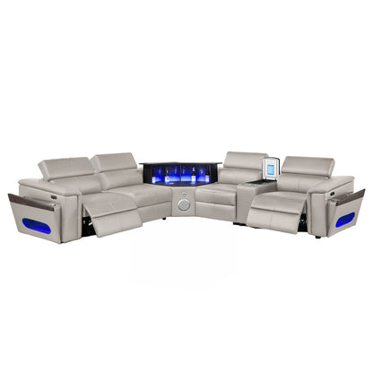 Nova - Sectional With Bluetooth Speaker, LED And Lifting Wine Cabinet Matrix Furniture Group