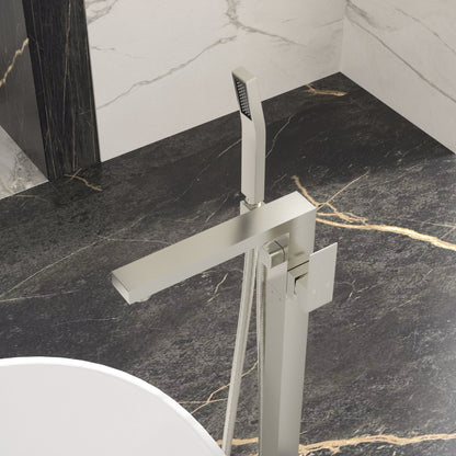Freestanding Bathtub Faucet With Waterfall Tub Filler And Hand Shower Daily Nest