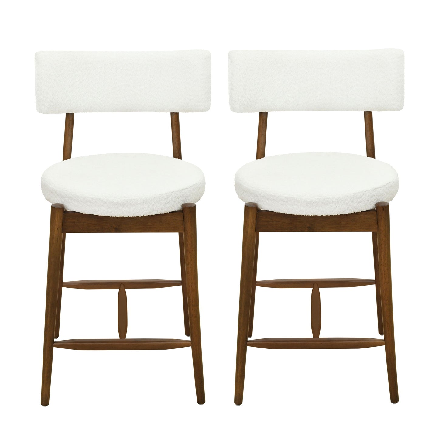 Mid Century Modern Counter Stools, Fabric Upholstered Chairs Noble House