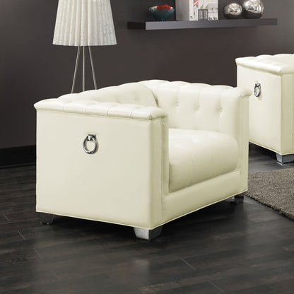 Earline - Upholstered Track Arm Accent Chair - White Furniture Max