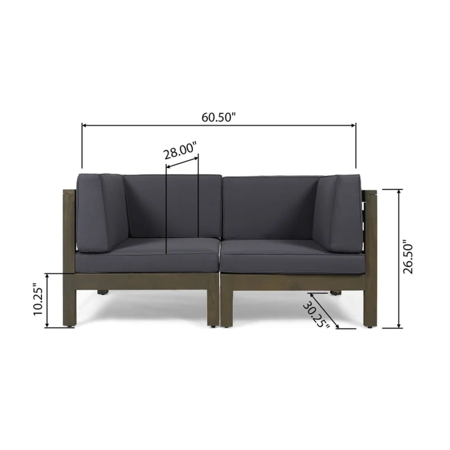Oana - 2 Piece Loveseat Set With Water Resistant Cushions Noble House