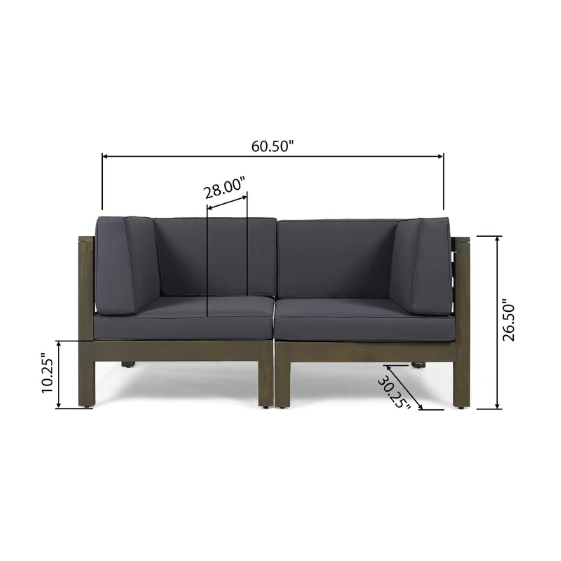 Oana - 2 Piece Loveseat Set With Water Resistant Cushions Noble House