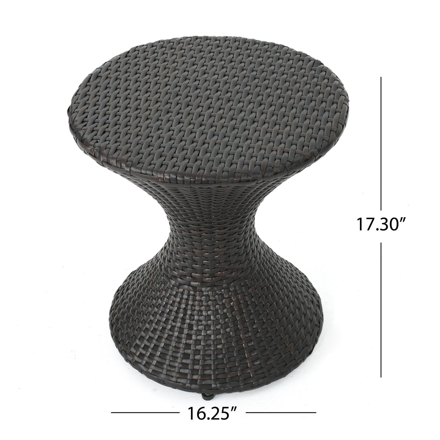 Highest Quality Wicker Hourglass Shaped Side Table - Brown Multi Noble House