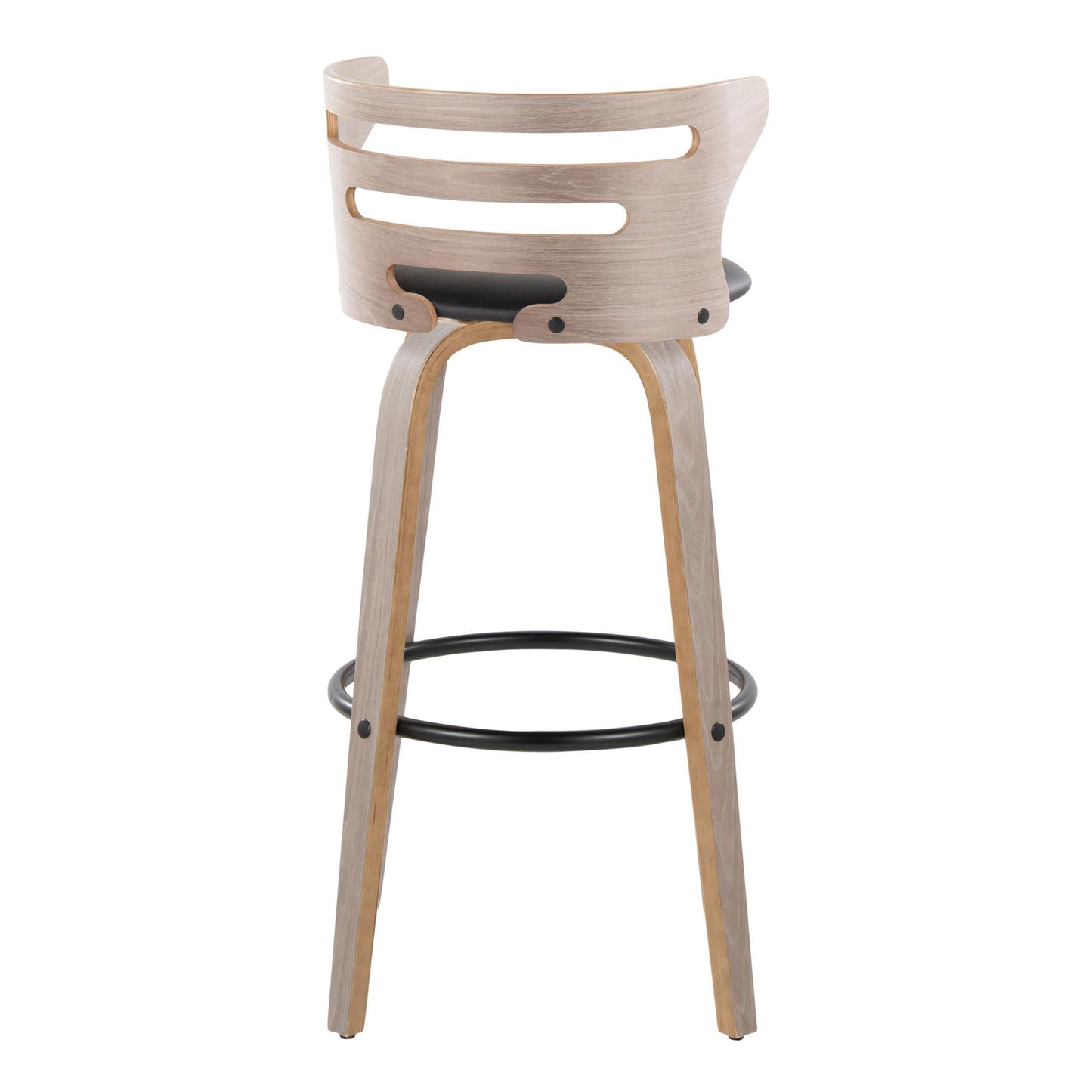 Cosini - Mid Century Modern Fixed Height, Barstool & Swivel And Round Footrest (Set of 2) Lumi Source