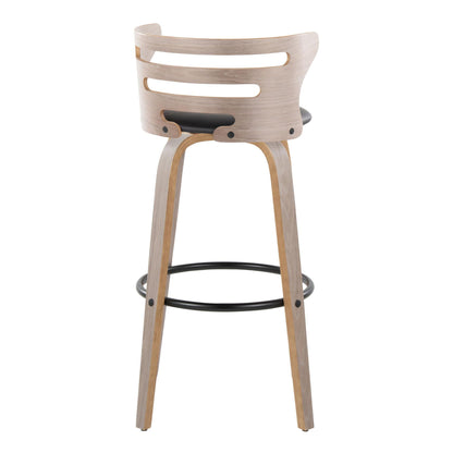 Cosini - Mid Century Modern Fixed Height, Barstool & Swivel And Round Footrest (Set of 2) Lumi Source