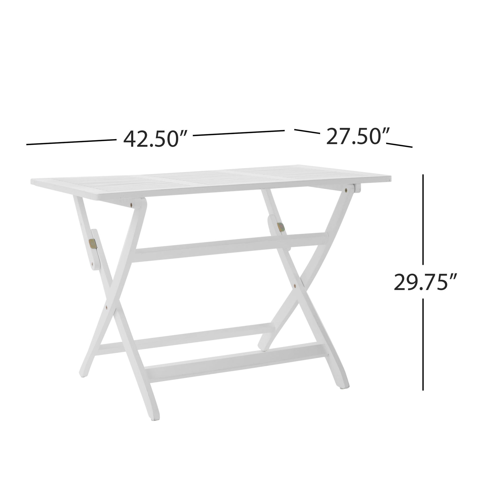 Blissique - Outdoor Foldable Wood Dining Table With Slat Design Noble House