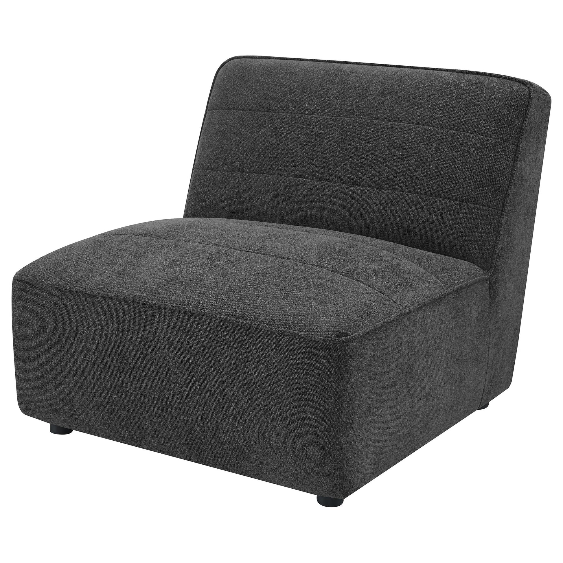 Ortega - Upholstered Armless Chair - Charcoal Furniture Max