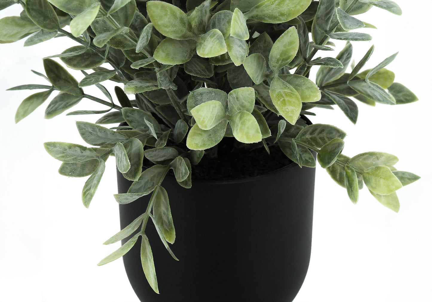 11" Tall, Artificial Plant, Eucalyptus Grass, Indoor, Faux, Fake, Table, Greenery, Potted, Decorative (Set of 2) - Green / Black 8th Street