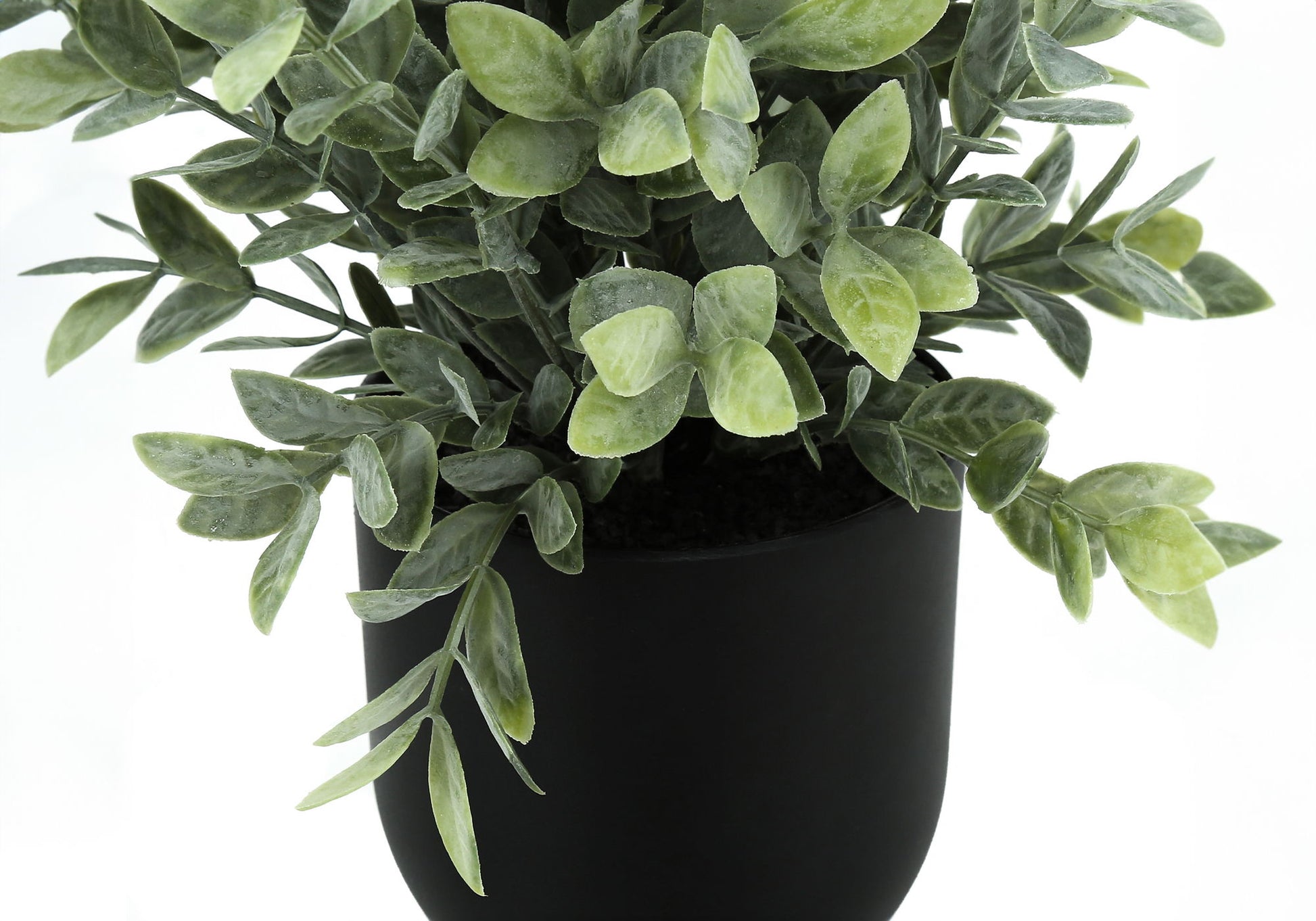 11" Tall, Artificial Plant, Eucalyptus Grass, Indoor, Faux, Fake, Table, Greenery, Potted, Decorative (Set of 2) - Green / Black 8th Street