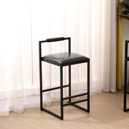 Elegant Bar Stool Set With Backrest And Footrest, Counter Height (Set of 2) Home Essentials