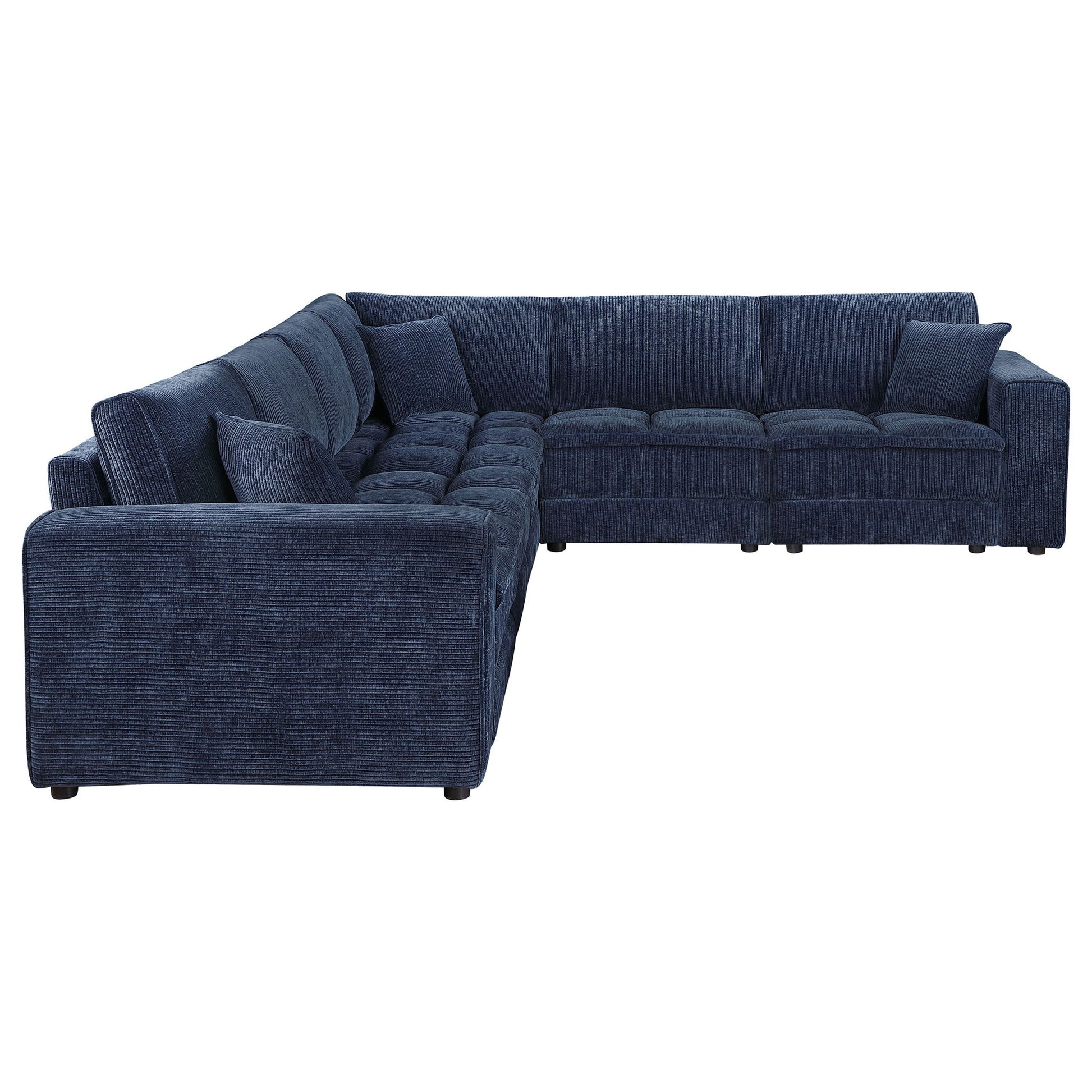 Azure - 5 Piece Upholstered Modular Sectional Sofa - Blue Furniture Max