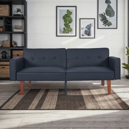 Convertible Futon Sofa Bed With Adjustable Split Back, Twin Size Sleeper Couch - Black Home Essentials