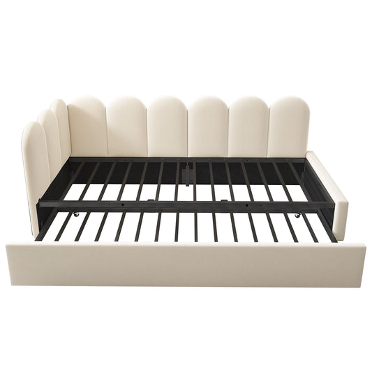 Upholstered Daybed With Metal Slatted Base Artistry At Home