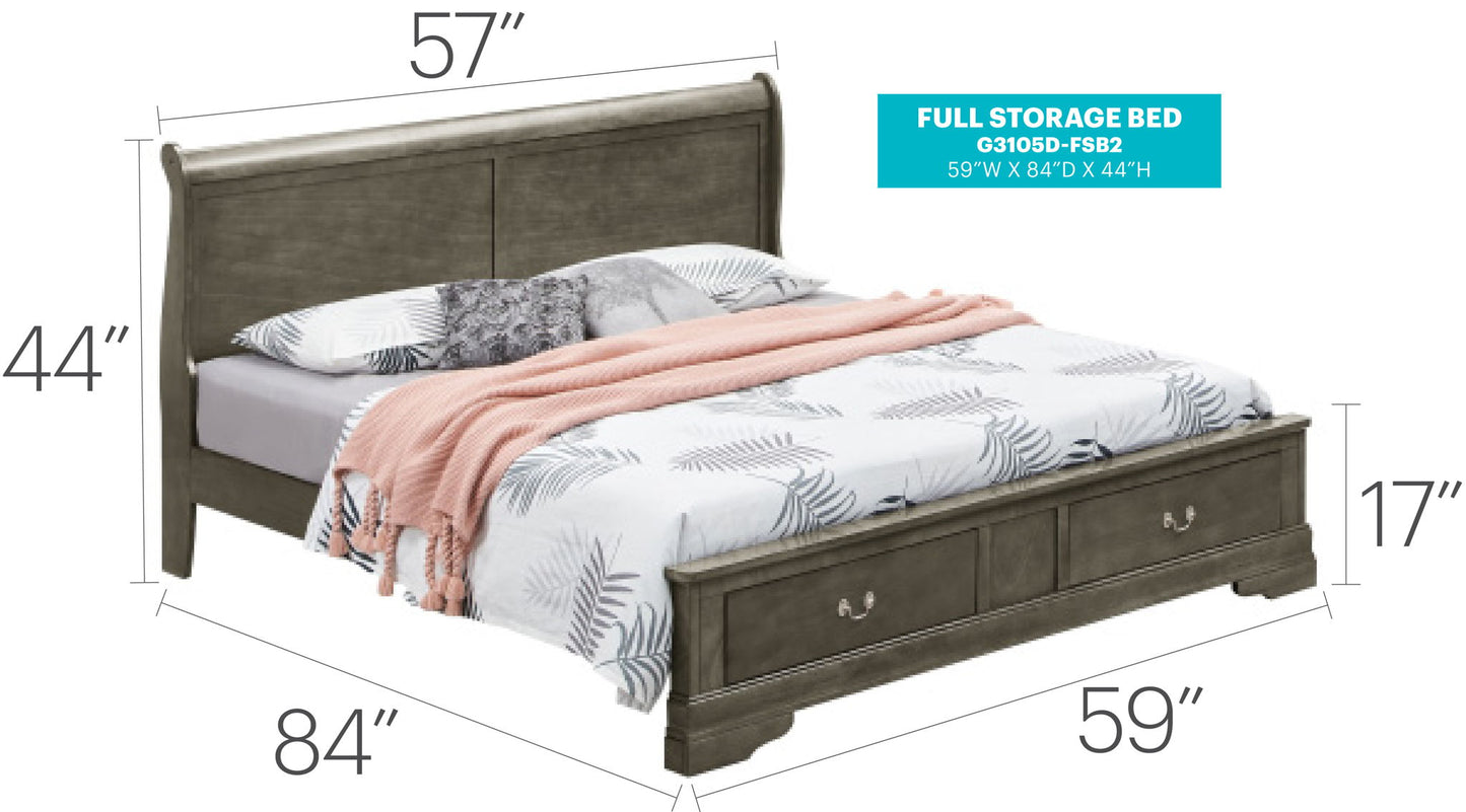 Upholstered Panel Sleigh Bed Design Glory Furniture