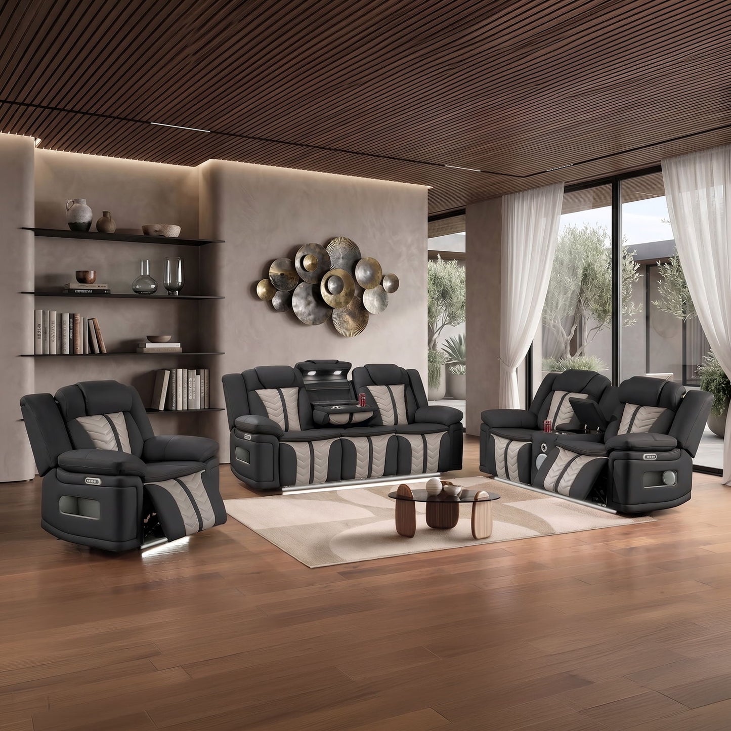 Cruiser - Power Reclining Set With LED Lighting Matrix Furniture Group