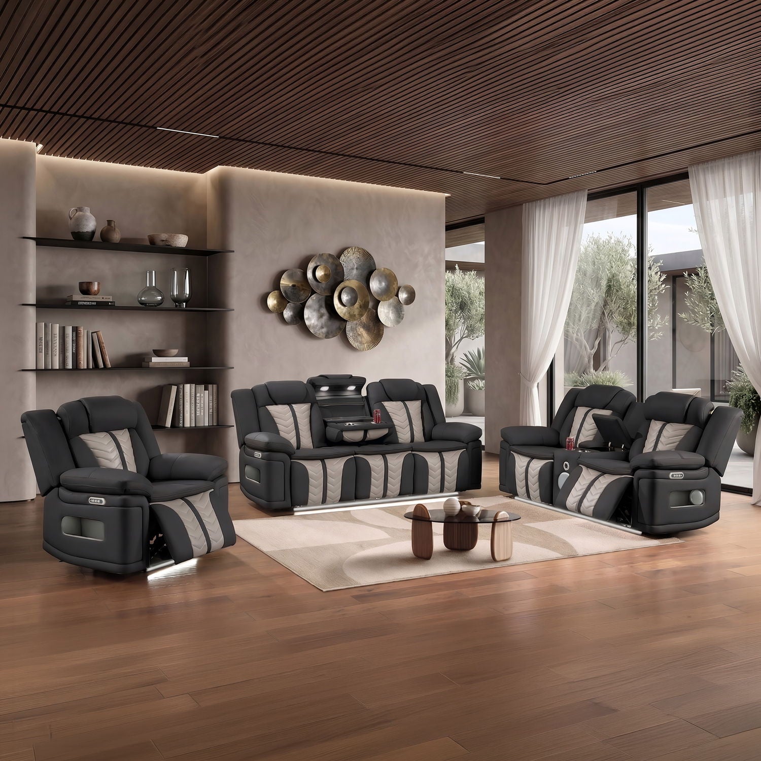 Cruiser - Power Reclining Set With LED Lighting Matrix Furniture Group