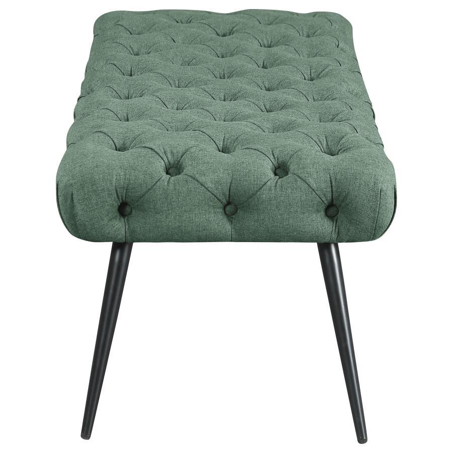 Ella - Upholstered Tufted Bench Metal Legs Coaster Fine Furniture