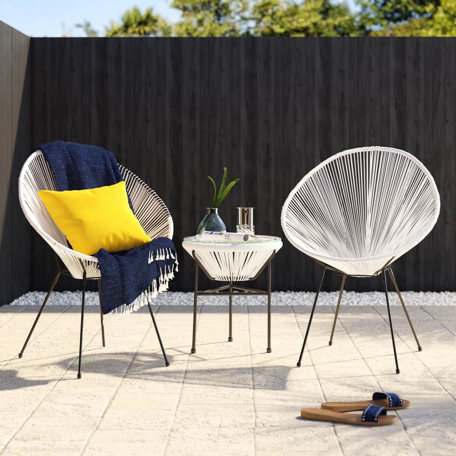 Outdoor Conversation Set With Ergonomic Lounge Chairs And Tempered Glass Table LSI Patio Furniture