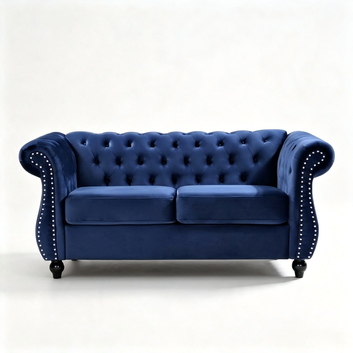Chesterfield Button Tufted Loveseat With Rolled Arms US Pride