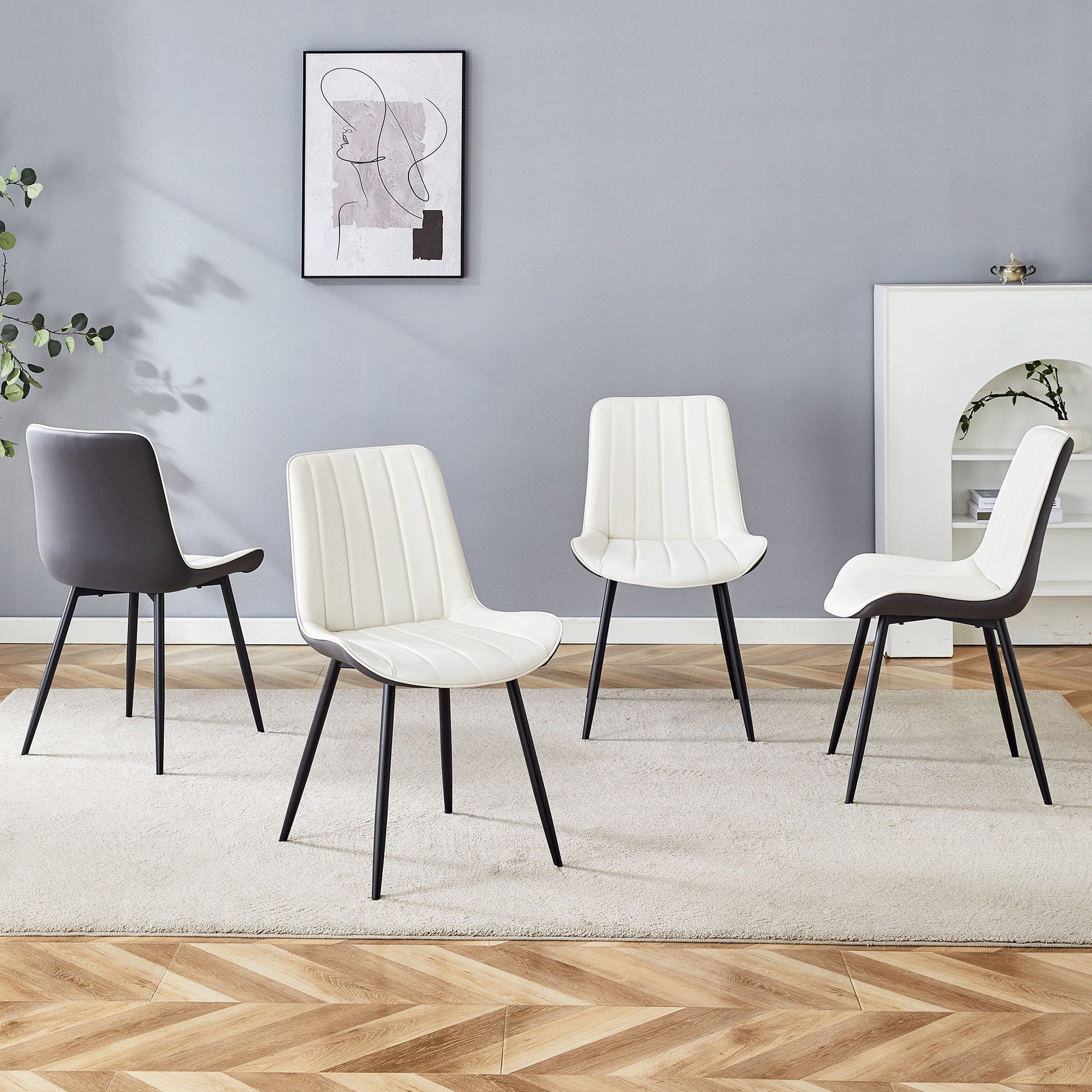 Modern Minimalist Dining Chair Set, Extended Seat Cushion Home Essentials