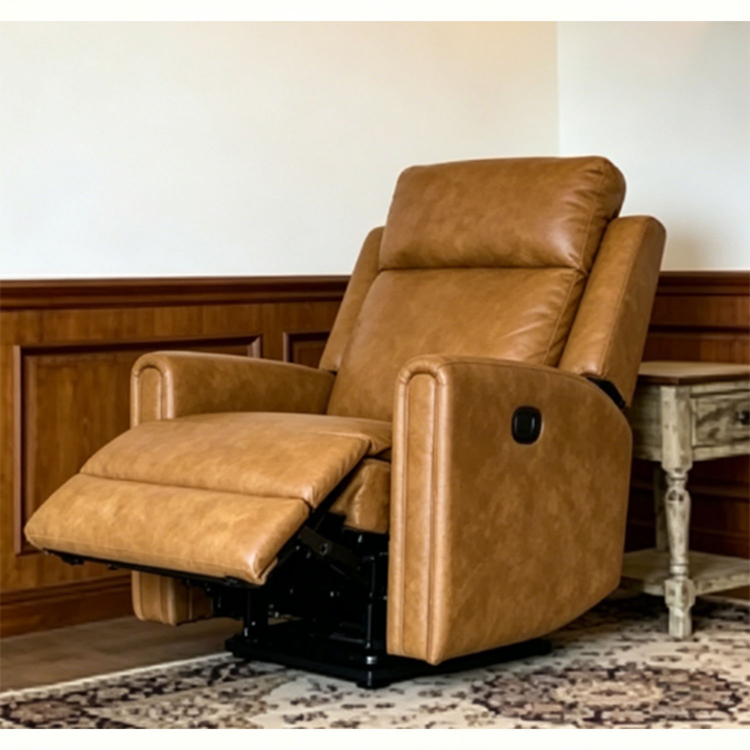 Manual Button Lounge Chair With 360 Degree Rotation - Yellow Home Essentials