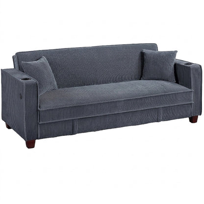 Modern Convertible Sofa With Hidden Storage USB Port, Cup Holder Home Essentials