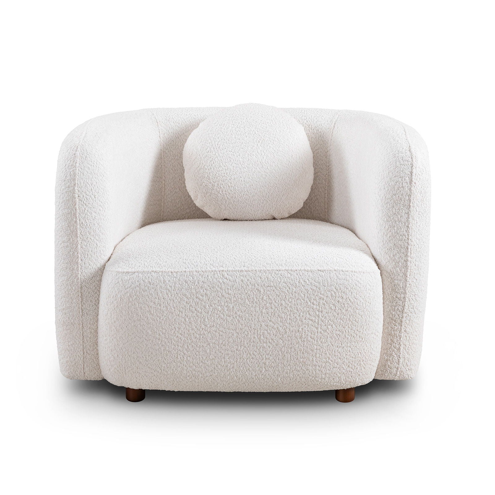 Accent Square Sofa Chair, 1 Seater Cloud Couch - White Home Essentials
