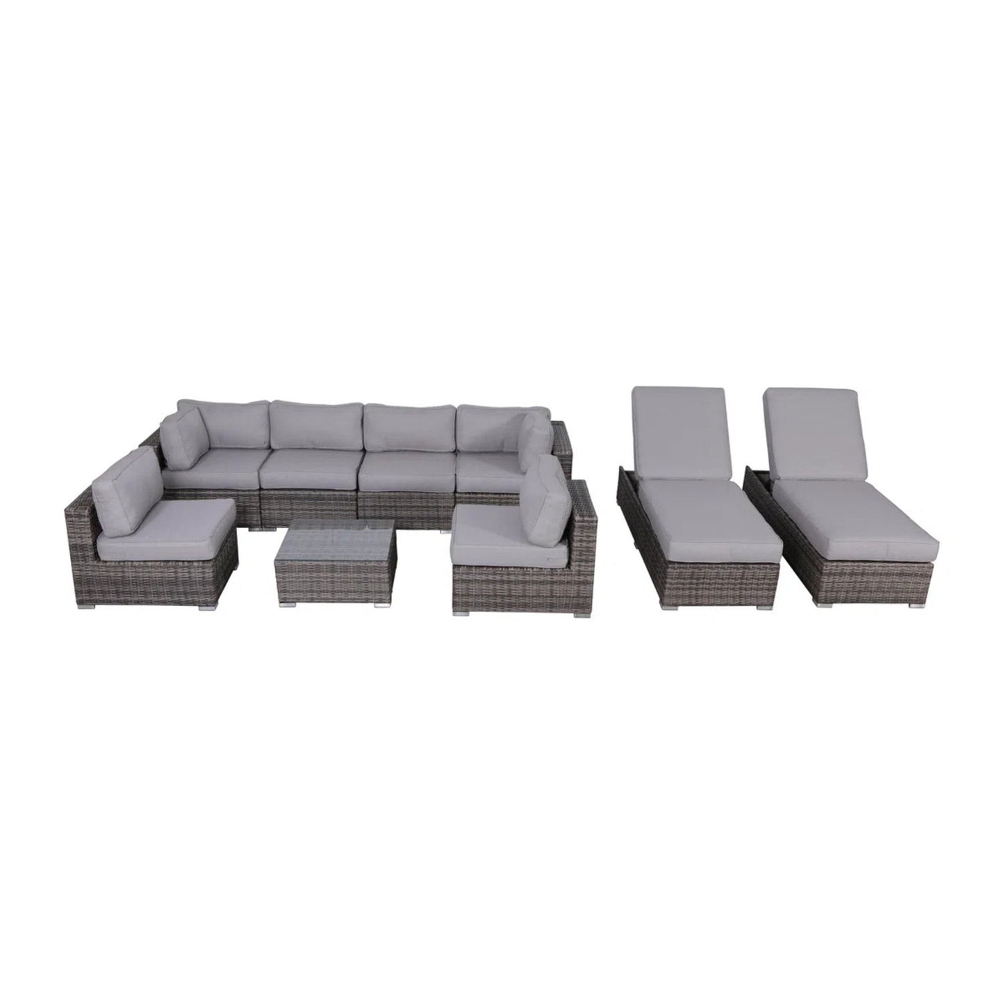 Seating Set With Cushions Handcrafted Wicker Design LSI Patio Furniture