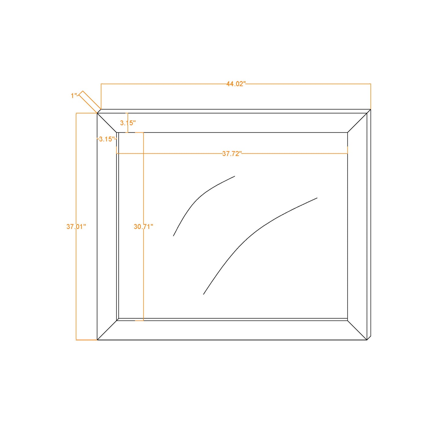 Monica - Mirror With Clean Lines - Dark Oak Global Furniture USA
