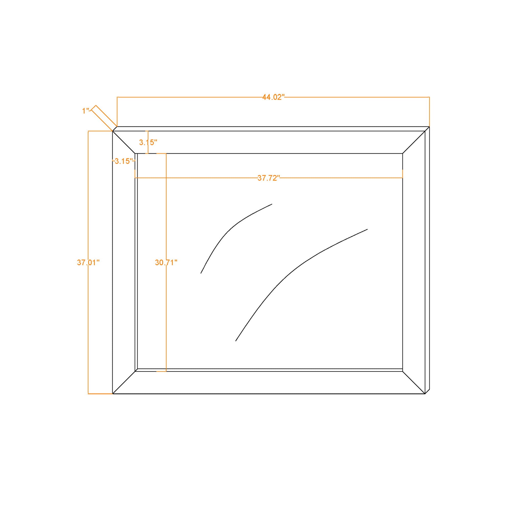 Monica - Mirror With Clean Lines - Dark Oak Global Furniture USA
