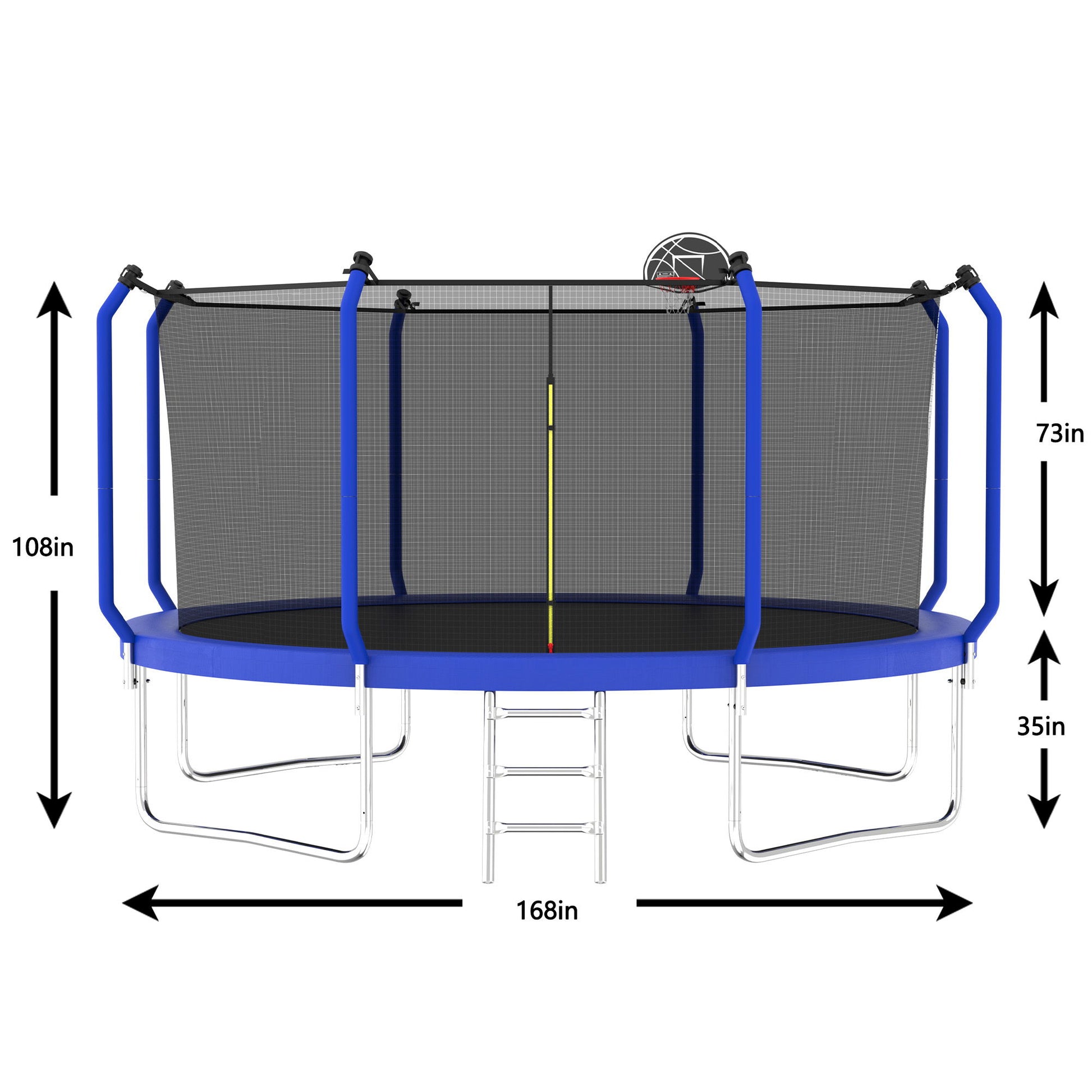 Trampoline With Basketball Hoop, Astm Approved Reinforced Type Outdoor Trampoline With Enclosure Net Daily Nest