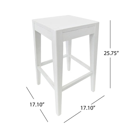 Counter Barstool (Set of 2), Rubber Wood - White Noble House