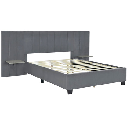 Upholstered Platform Bed With Big Headboard Halcyon Home