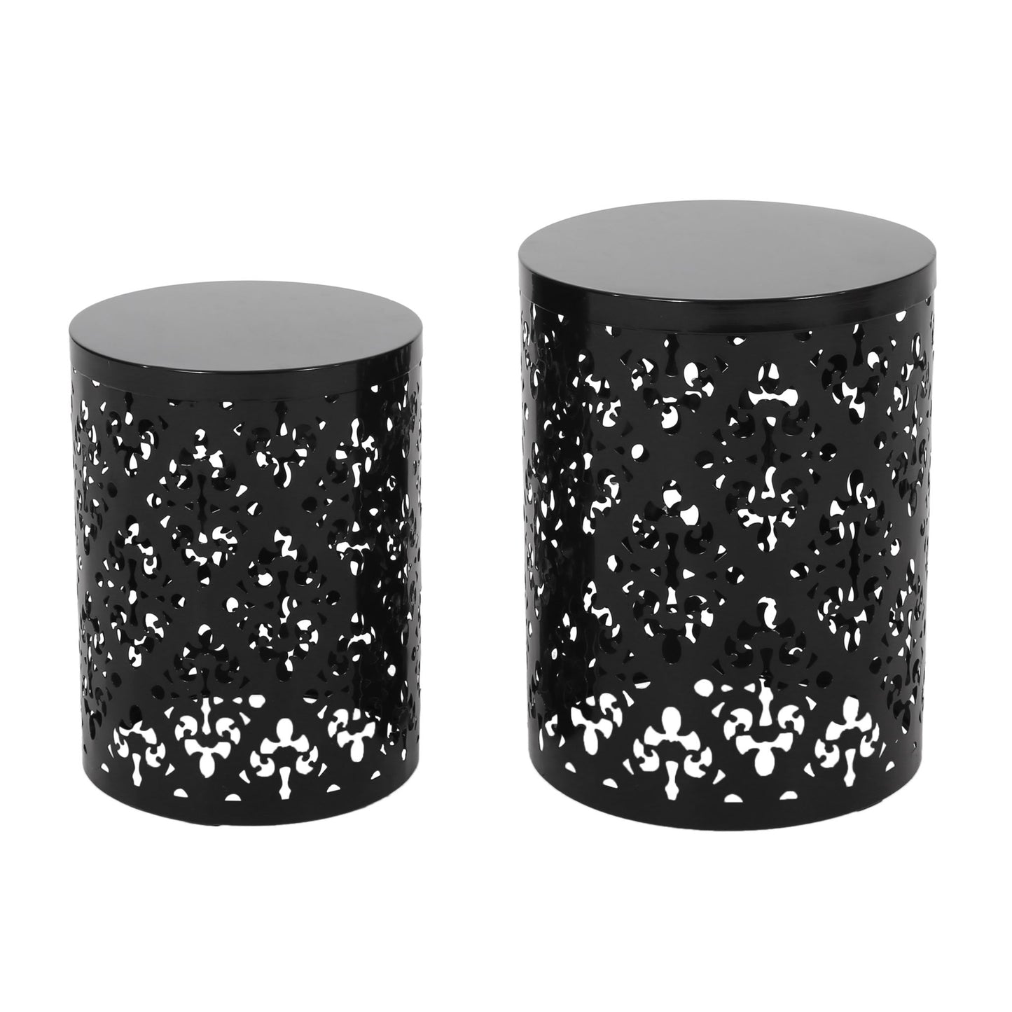 Outdoor Metal Modern Design End Table Noble House