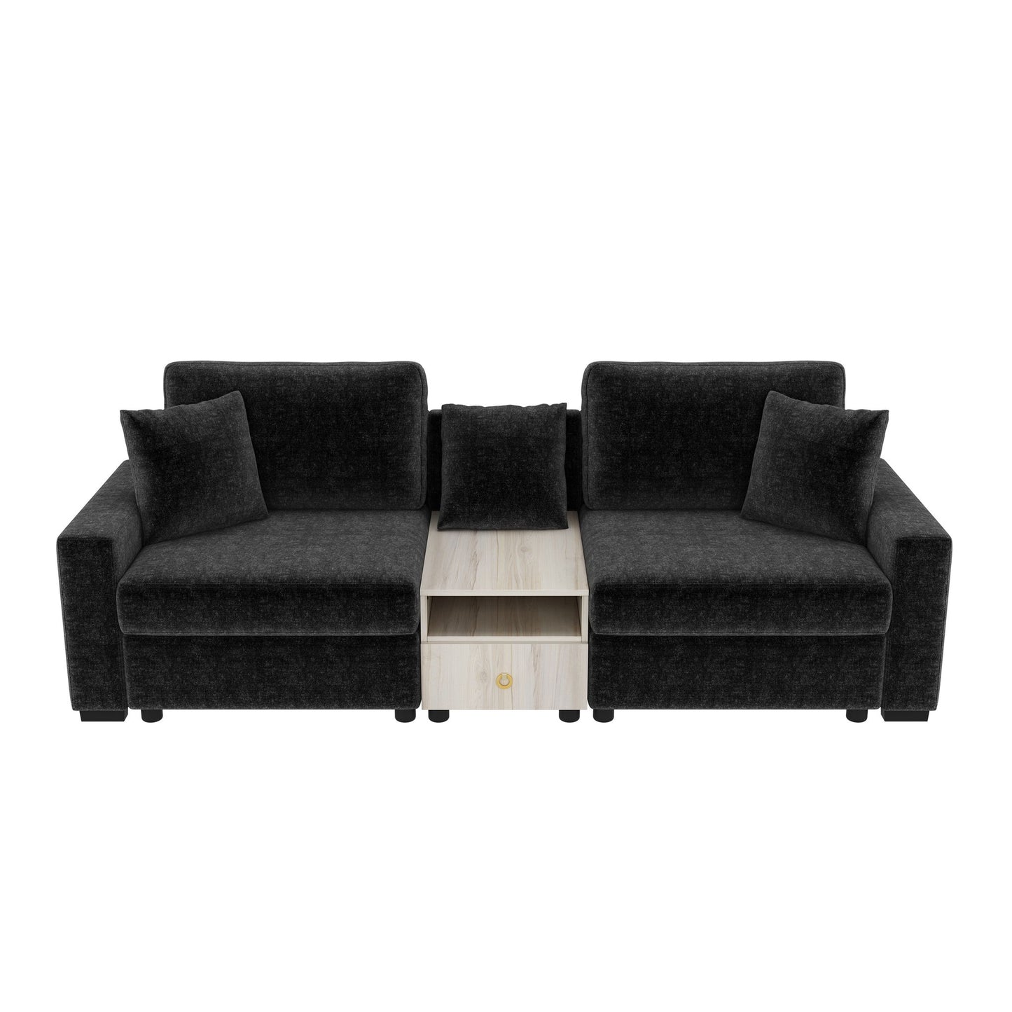 Modular Sofa Couch With Storage Armrest And Center Console Noble House