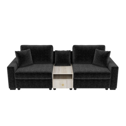 Modular Sofa Couch With Storage Armrest And Center Console Noble House
