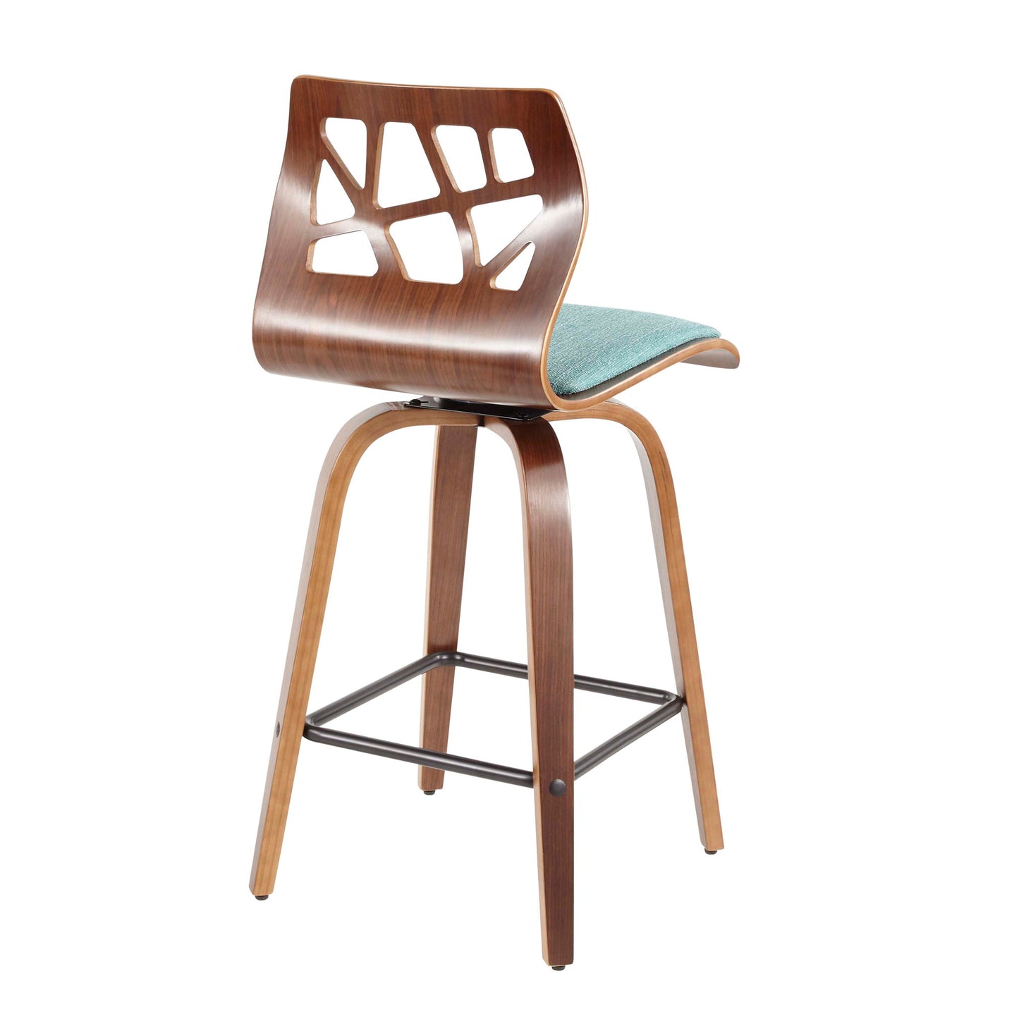 Folia - Mid Century Modern Fixed Height Counter Stool With Swivel (Set of 2) Lumi Source