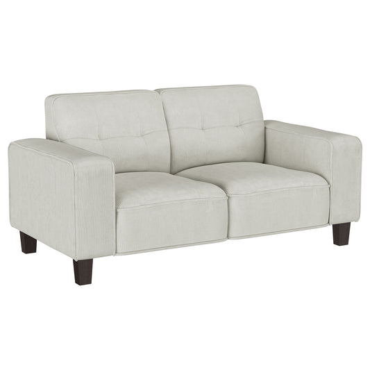 Xana - Track Arm Tufted Loveseat - Greige Furniture Max